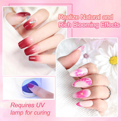 JODSONE Blooming Gel marble-effect nails showcase natural stone artistry.
