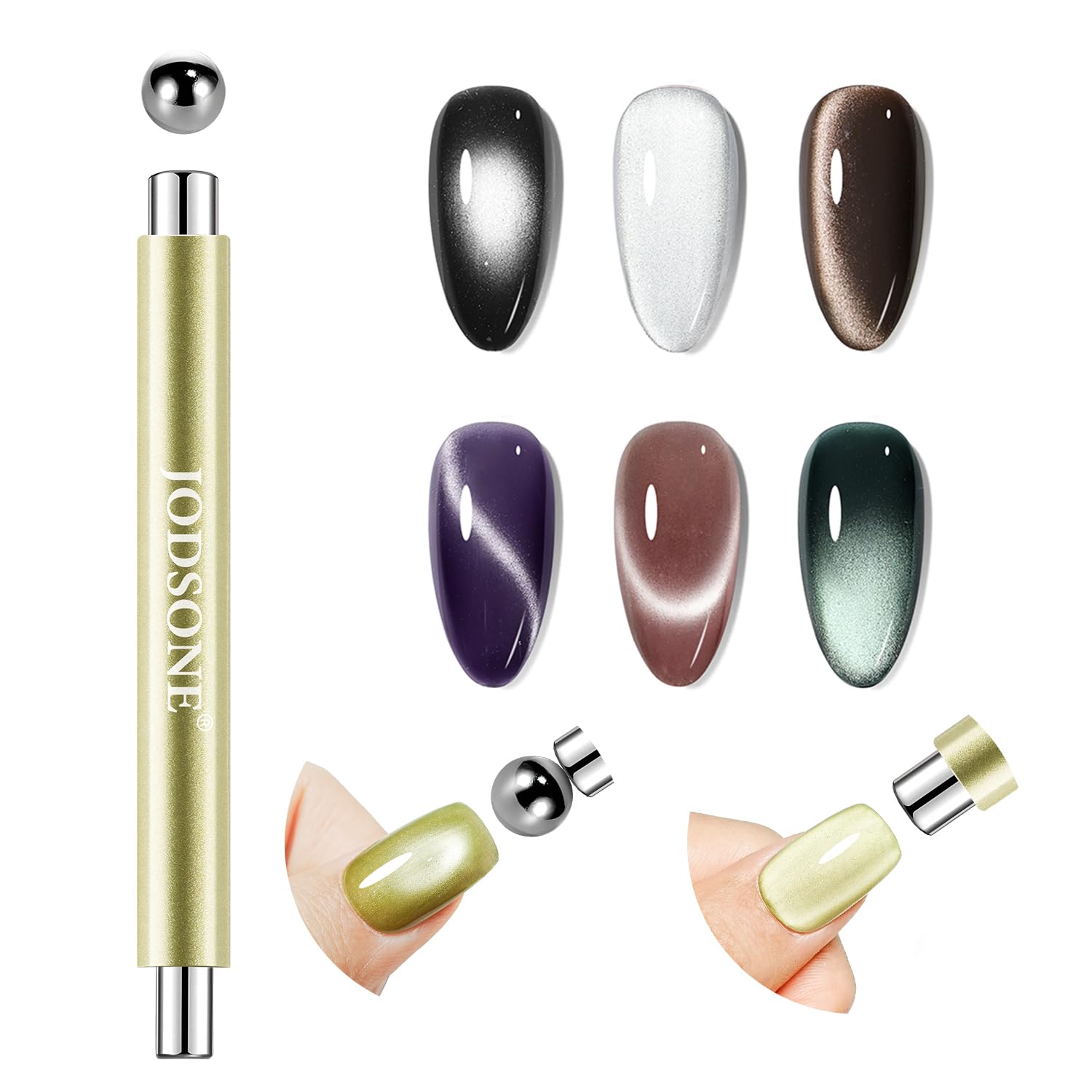 JODSONE cat-eye magnet tool with 6mm cylinder for precise side-light effects.