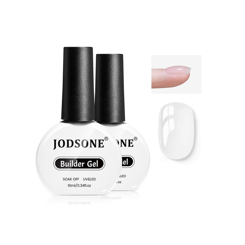 JODSONE clear builder gel 10ml set for strong, natural-looking nail extensions.