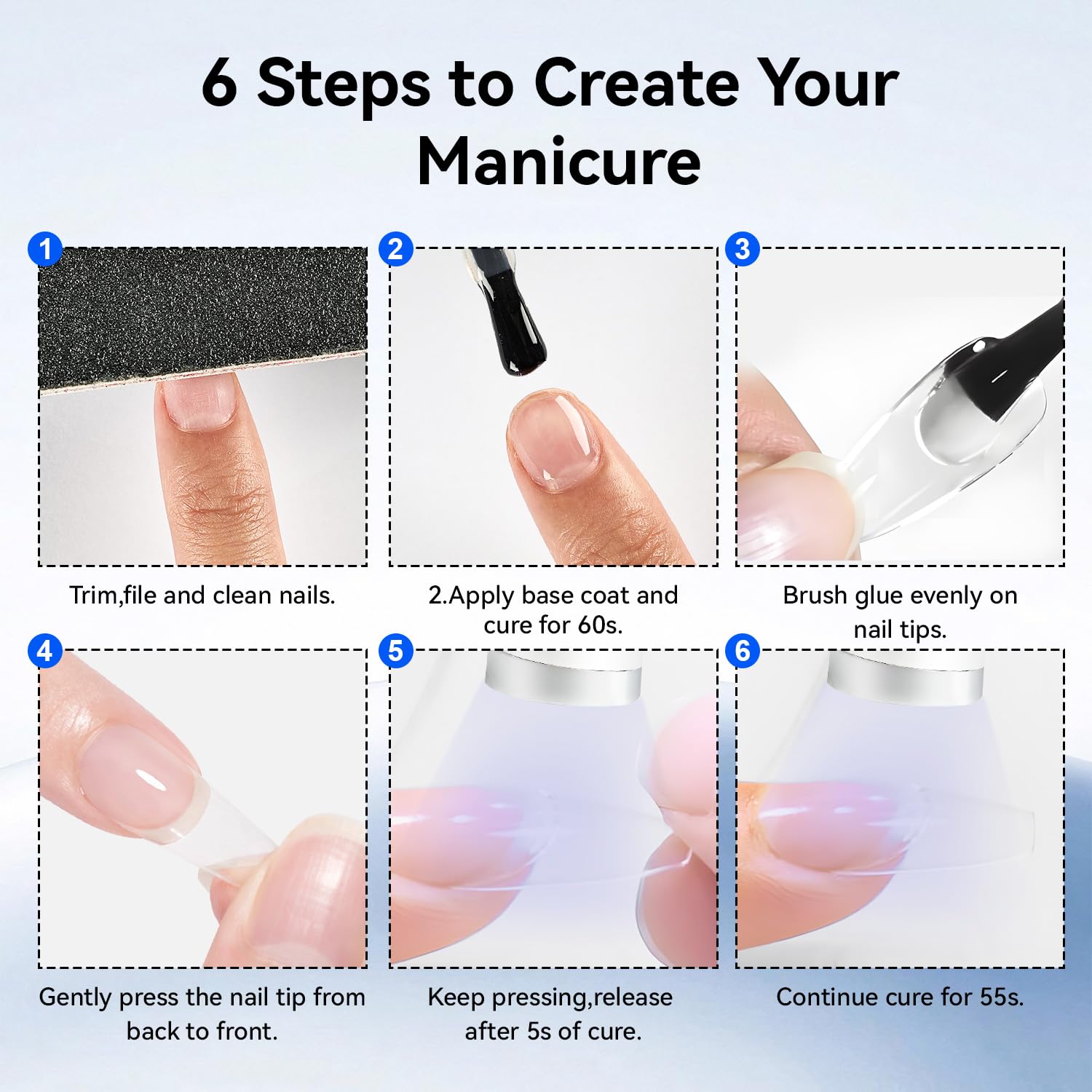 JODSONE clear nail tips for press-on nails and decorations