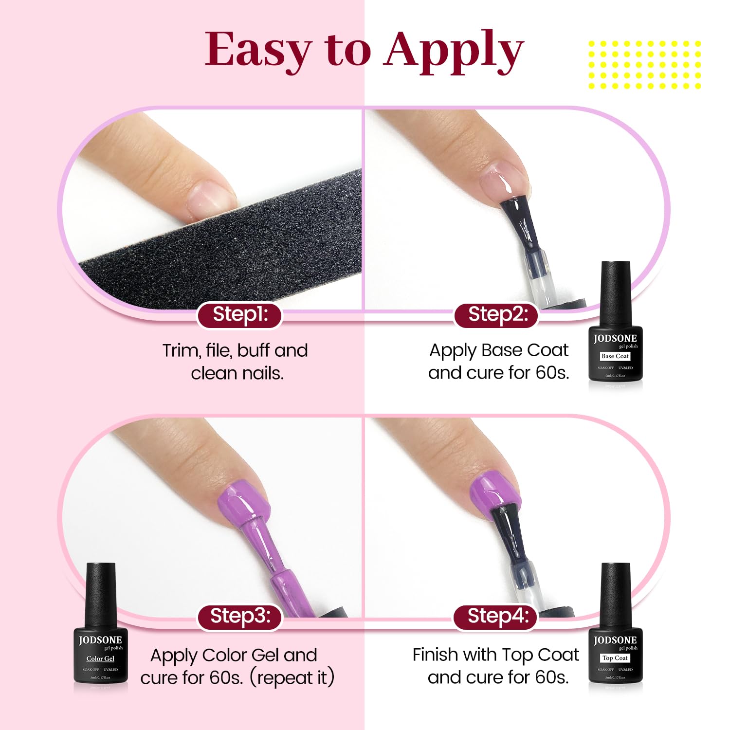 JODSONE nail kit setup image suggests easy at-home salon use