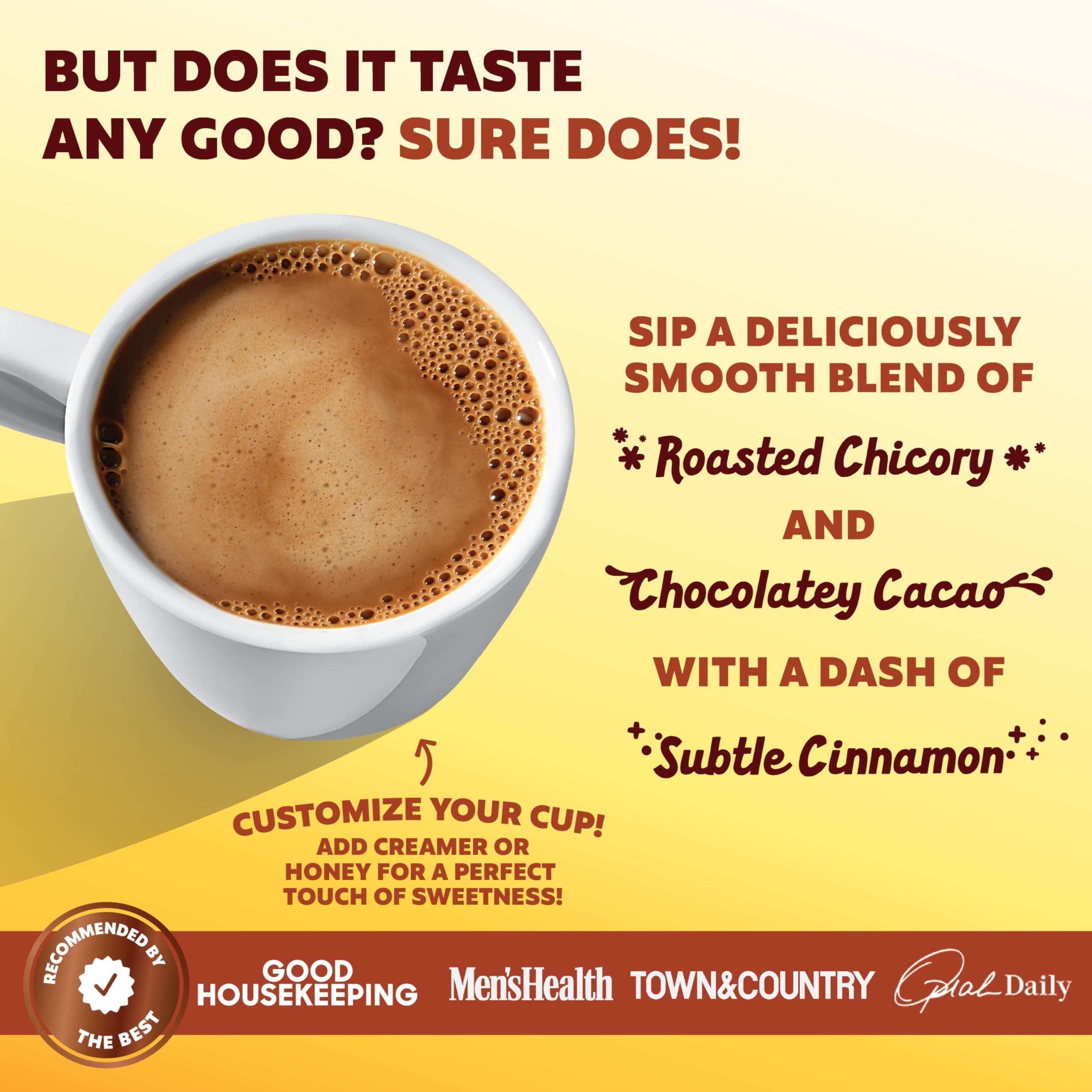 Joe'y instant powder dissolves quickly for hot or iced beverages.
