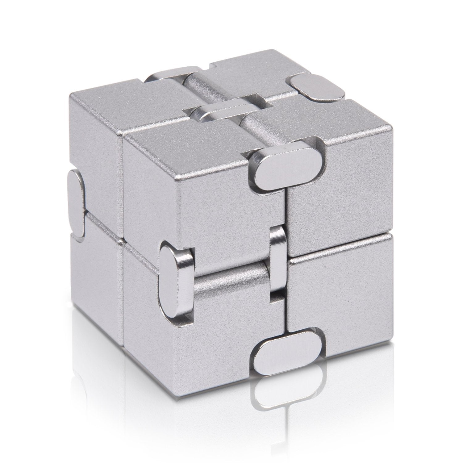 Joeyank Infinity Cube metal folding design offers durable tactile play.