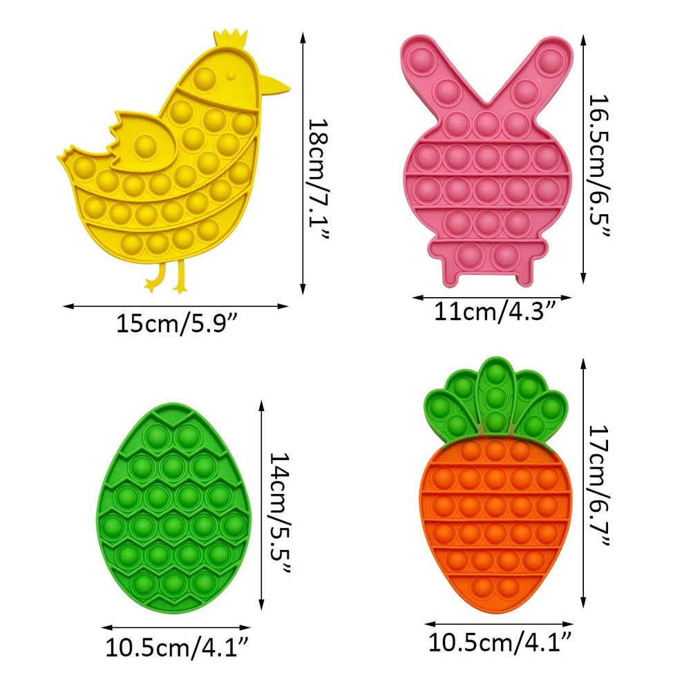JoFAN Easter basket stuffer collection with four silicone pop toys for Easter play
