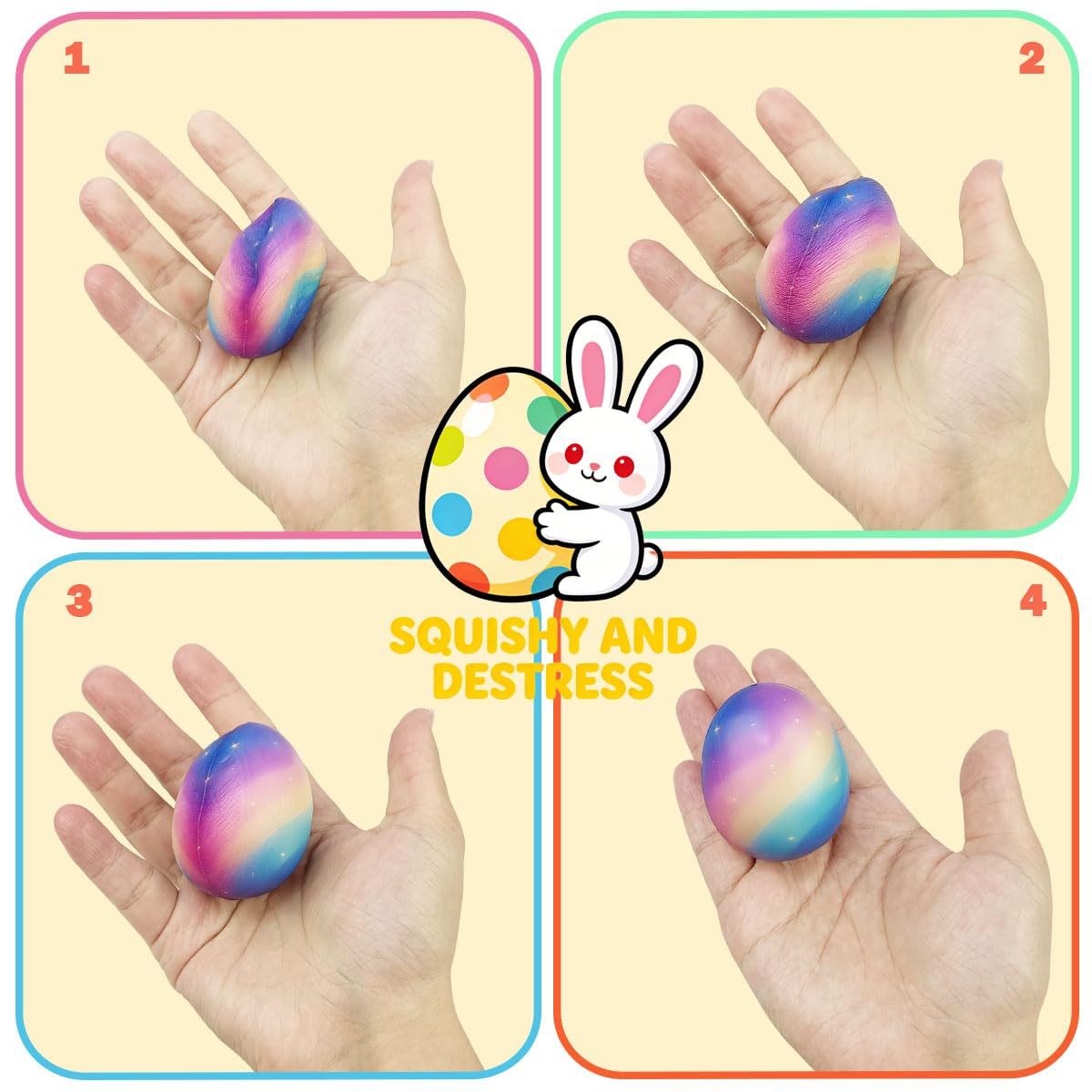 JoFAN Galaxy Easter egg slow rising toy in hand for stress-relief and calm moments.