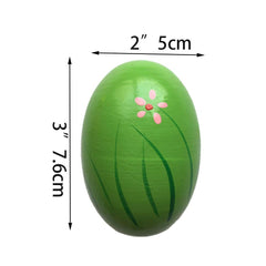 JoFAN six-pack wooden eggs feature non-toxic paint for safe, creative play.