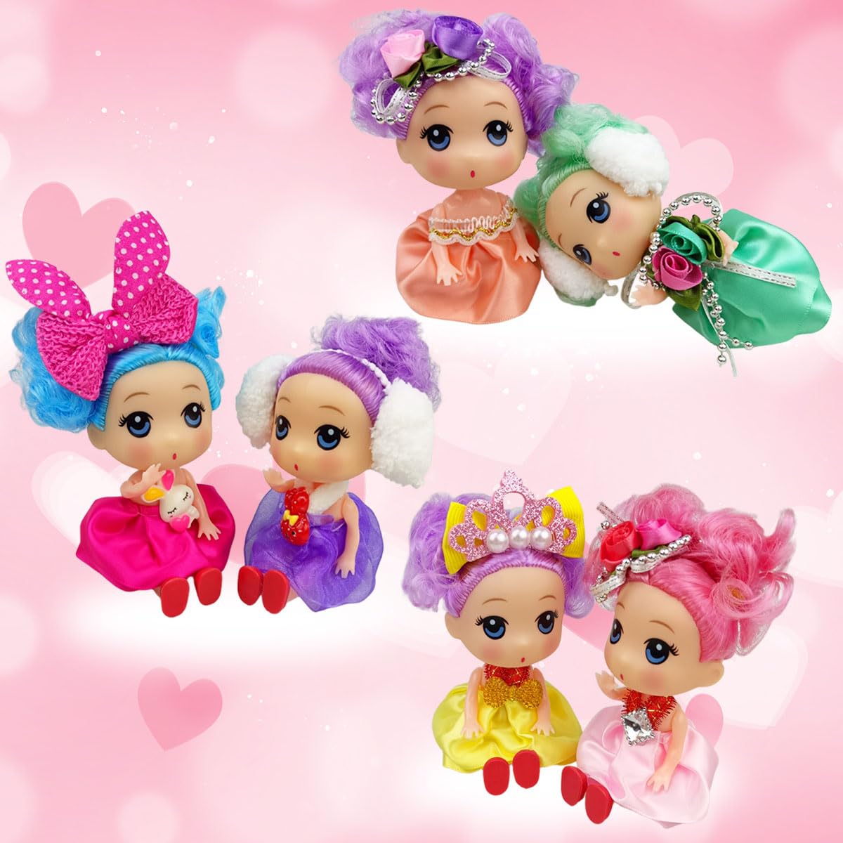 JoFAN six-pack Easter eggs with bright dolls for collection and trading.