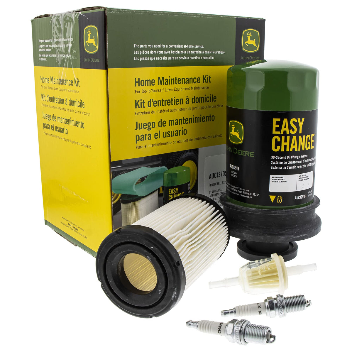 John Deere AUC13705 oil filter close-up for engine maintenance