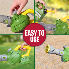 John Deere bubble leaf blower toy with realistic design for pretend yard work.
