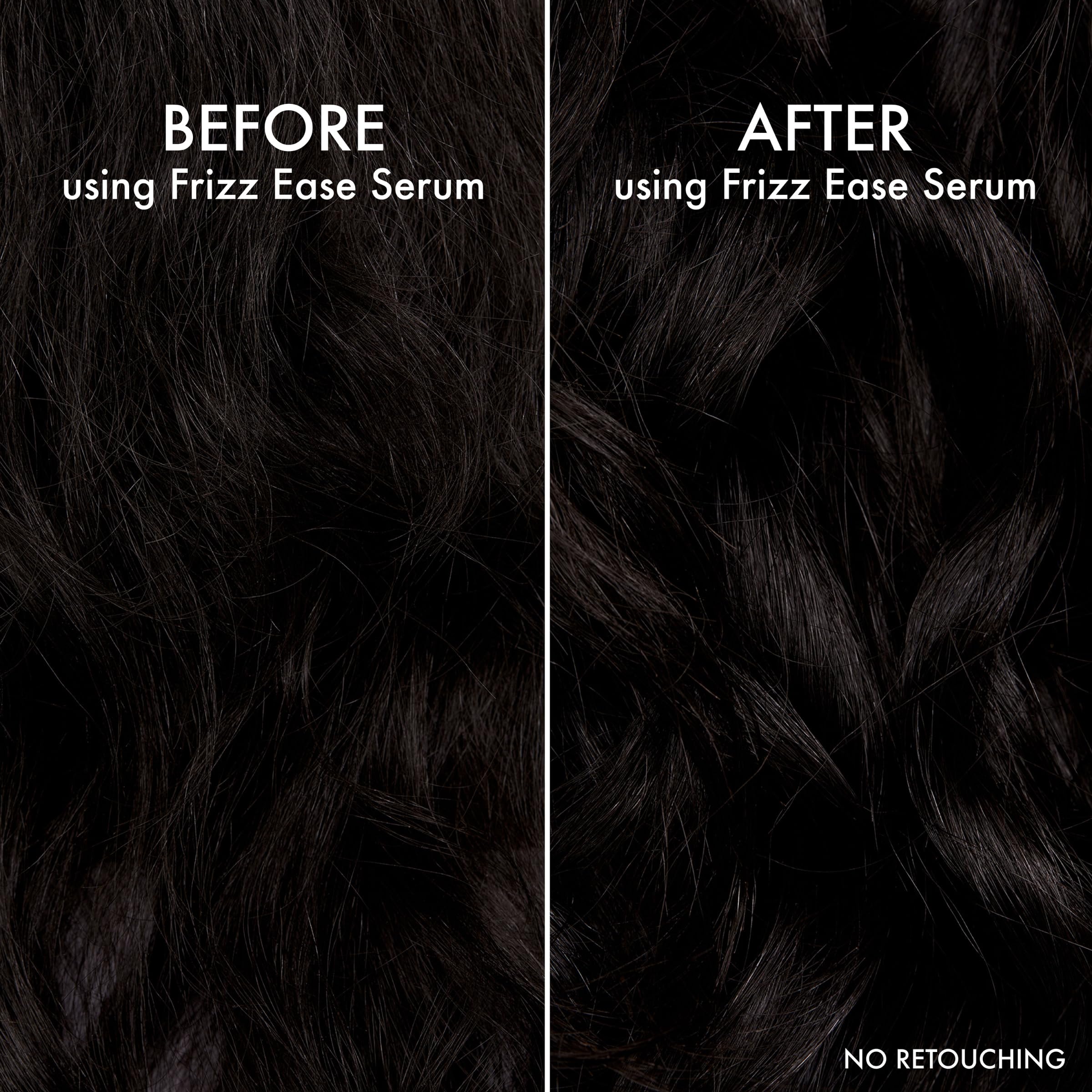 Hair with heat styling tools protected by controller serum.