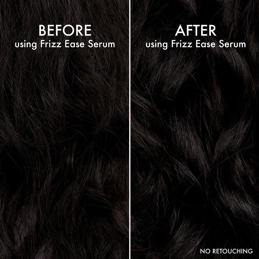 Hair with heat styling tools protected by controller serum.