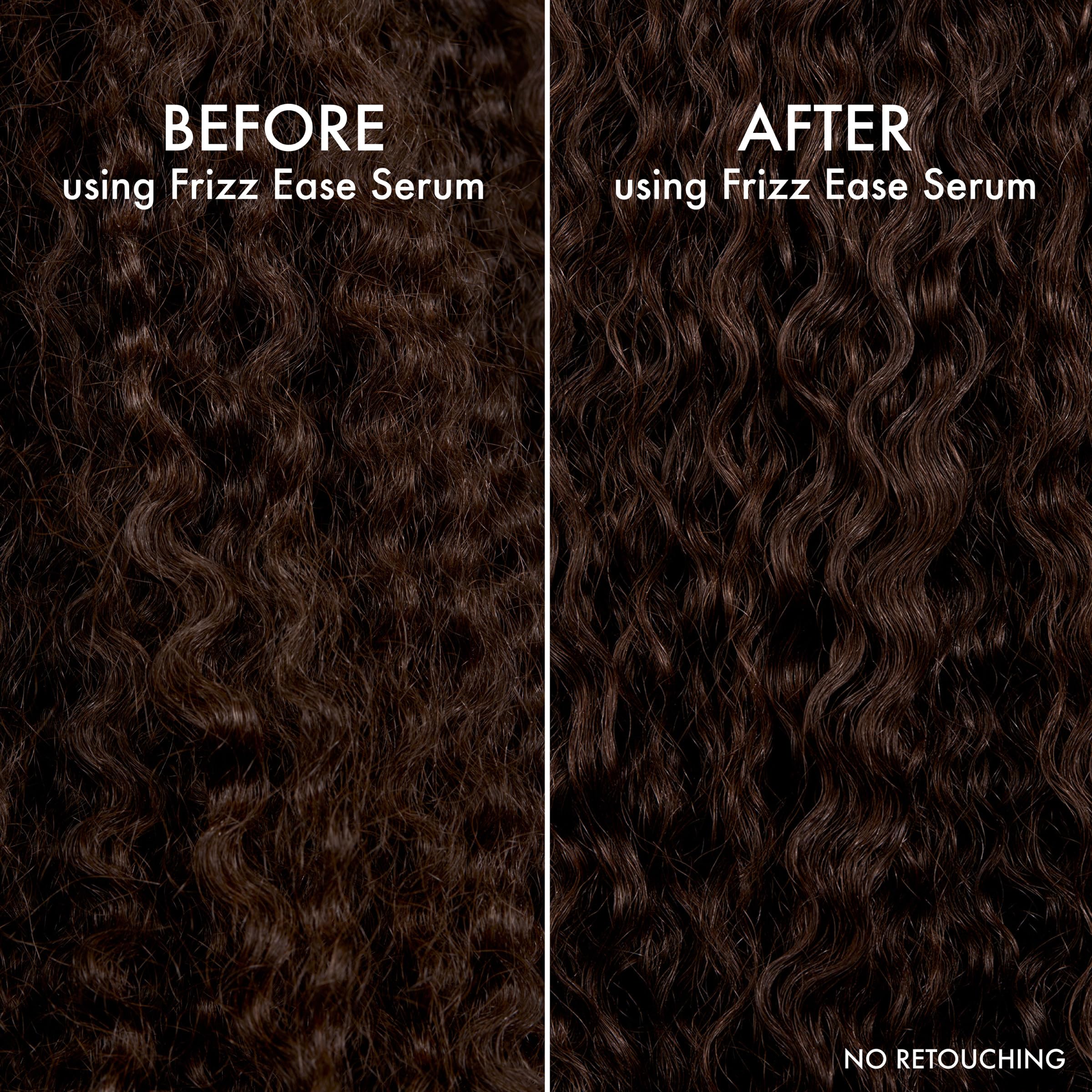 Humid environment with smooth, frizz-free hair using Frizz Ease.