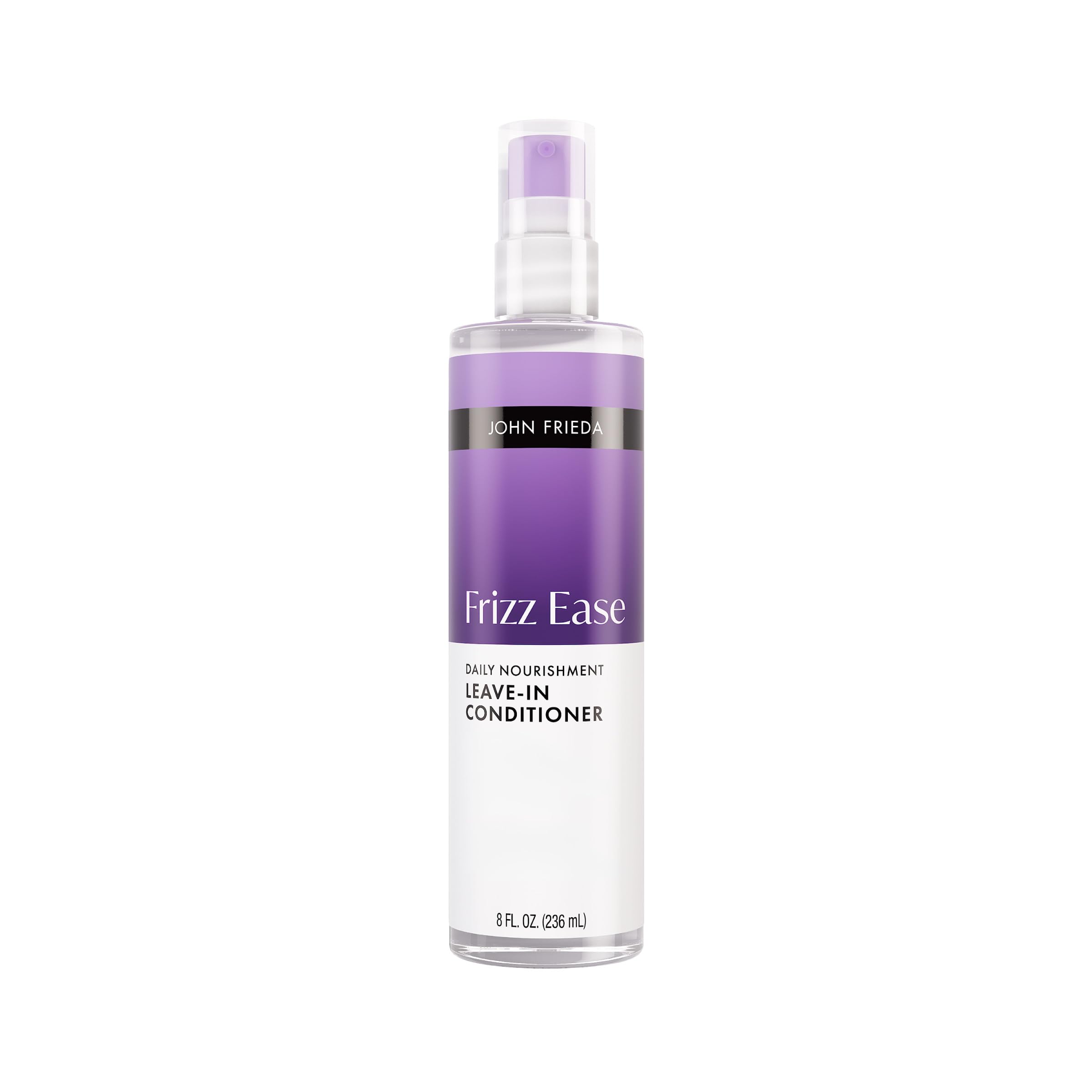 John Frieda Frizz Ease Daily Nourishment leave-in bottle front view with sleek packaging