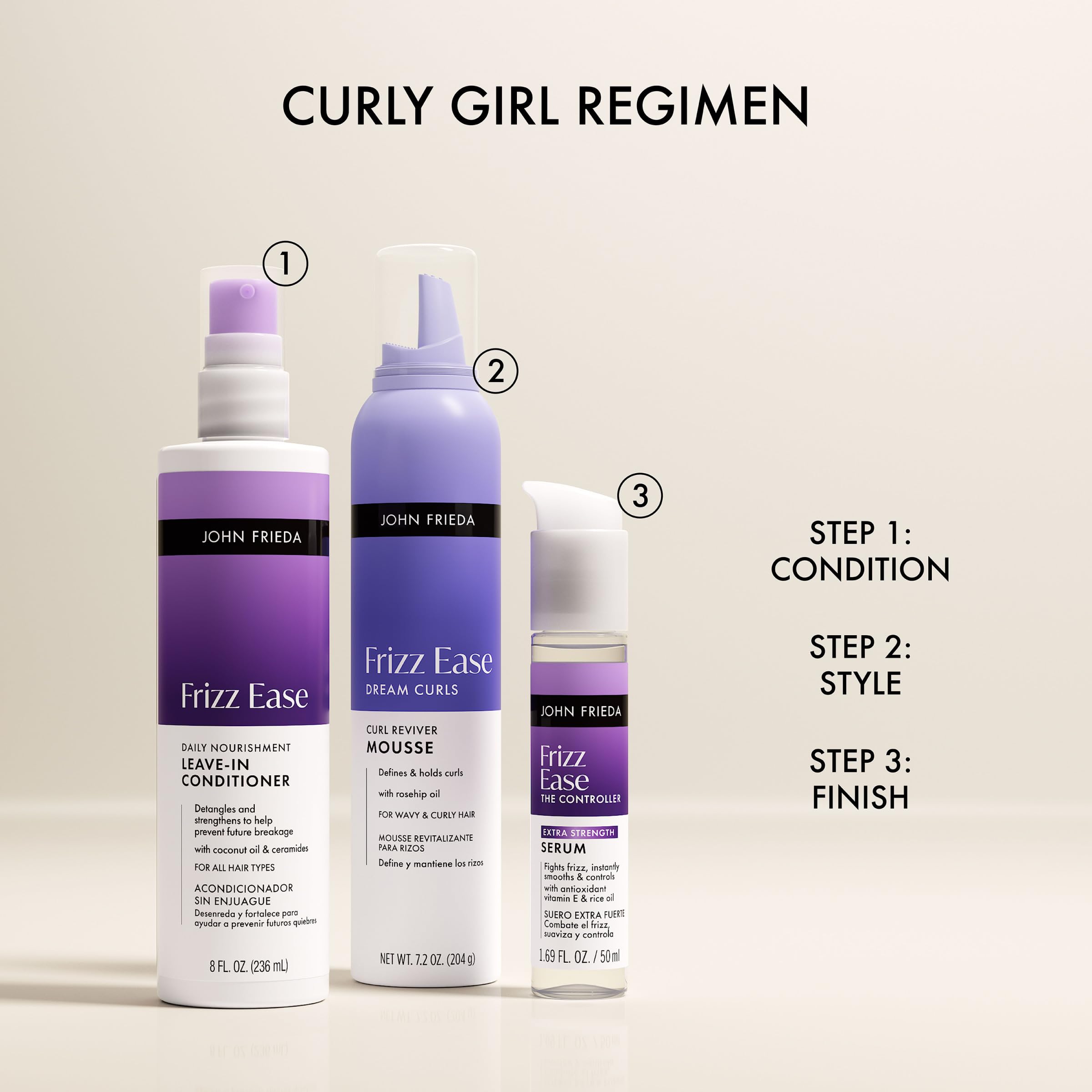 Alcohol-free Dream Curls mousse keeps curls soft without drying them