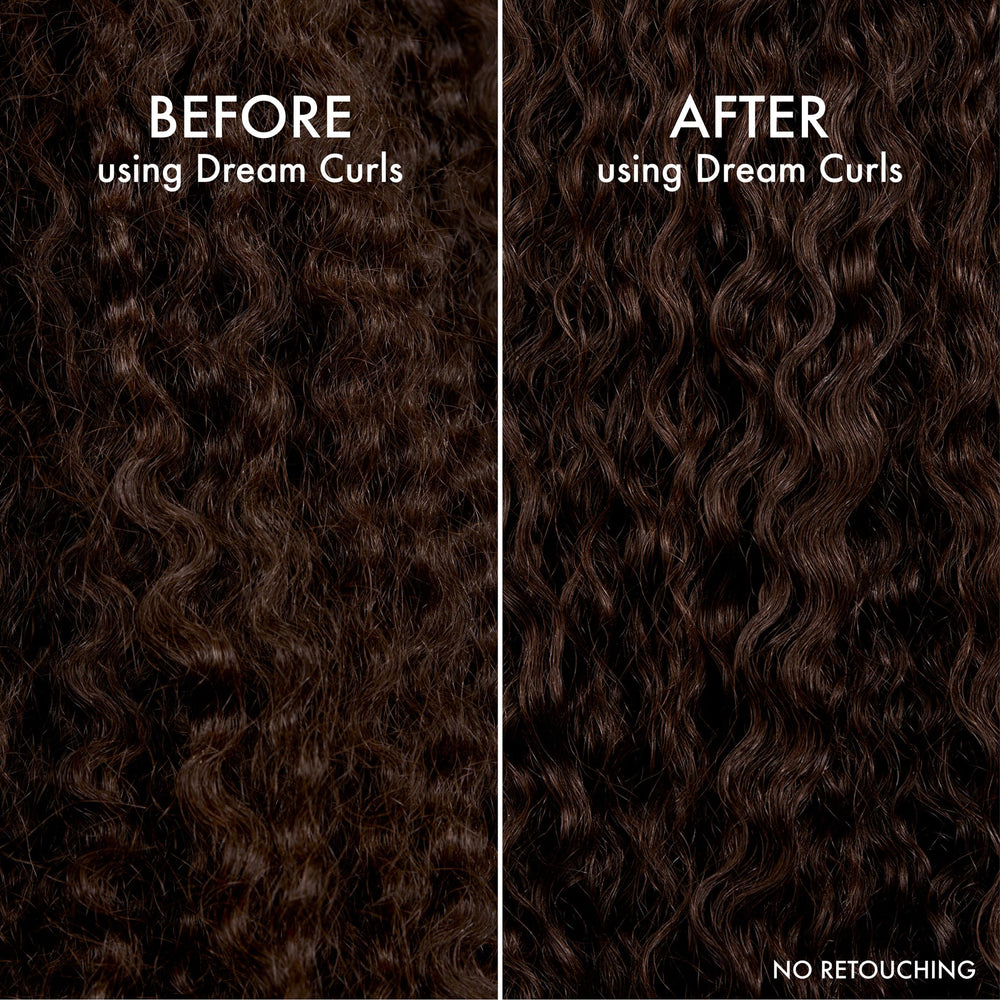 Sectioned damp hair ready for styling with Frizz Ease Dream Curls mousse