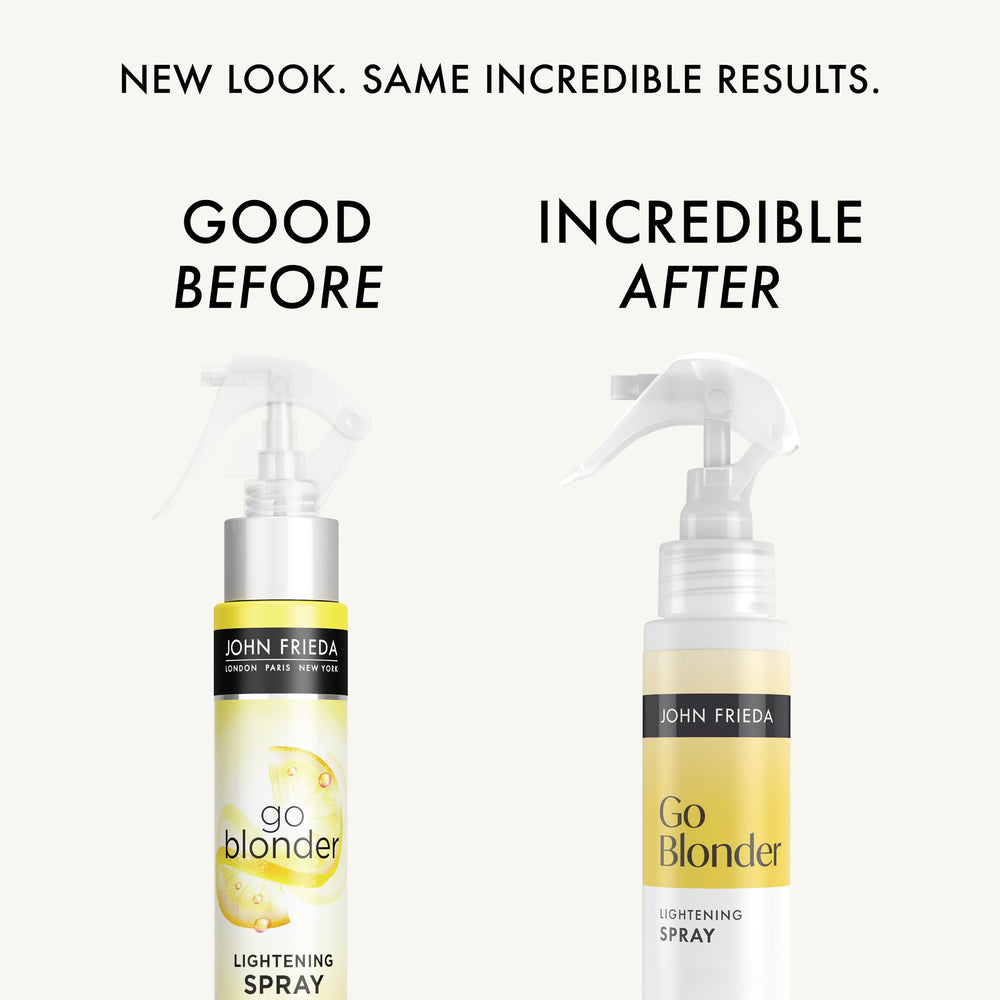 John Frieda Go Blonder Lightening Spray nozzle in action for easy root touch-ups