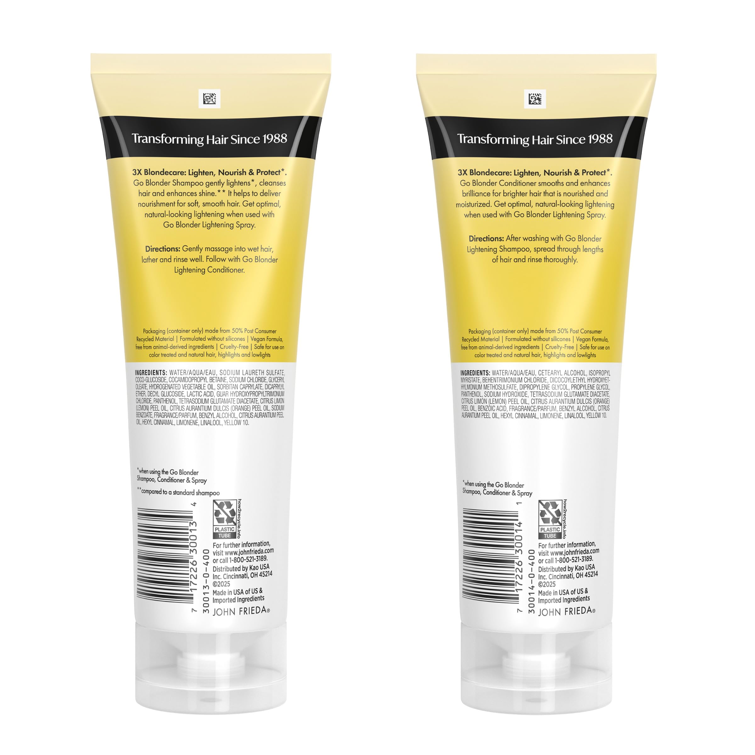 John Frieda Go Blonder two-pack on bathroom counter