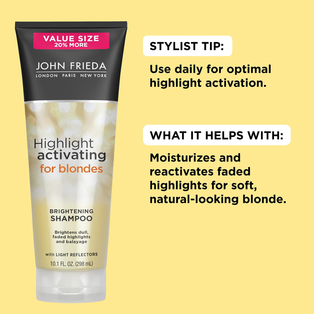 Avocado oil and vitamin C ingredients highlight in John Frieda formula.