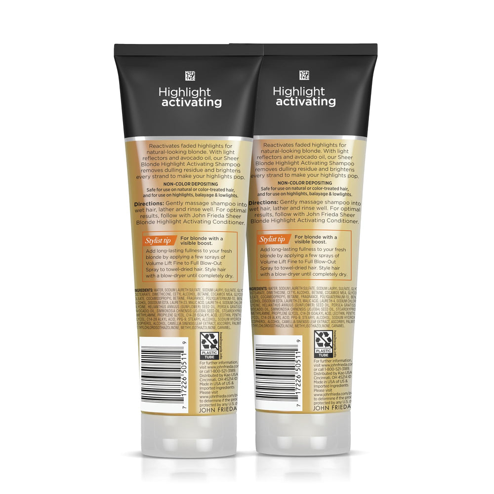 John Frieda Sheer Blonde conditioner pairing for enhanced blonde results.