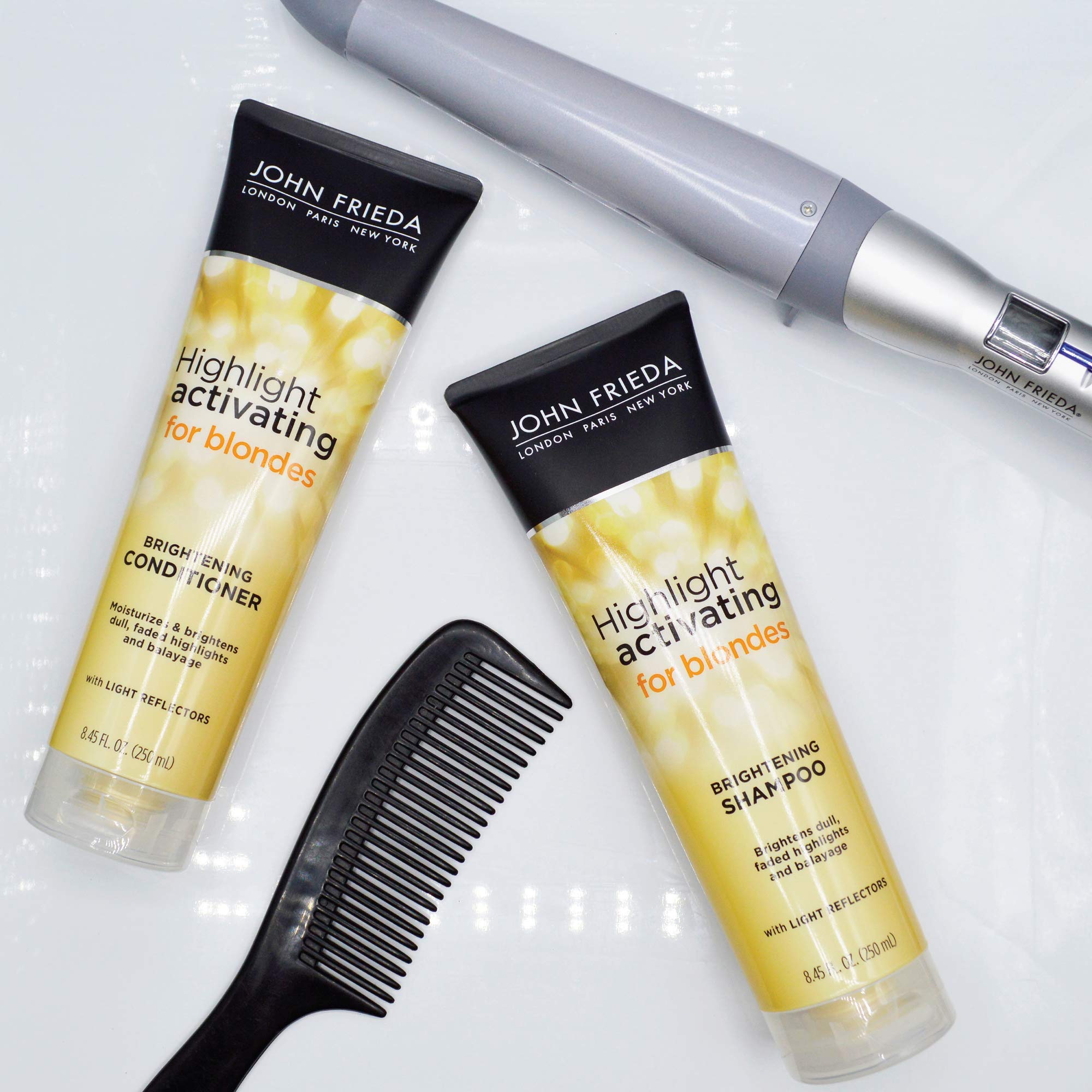 Bottle is shown pouring conditioner for quick, even coverage on hair