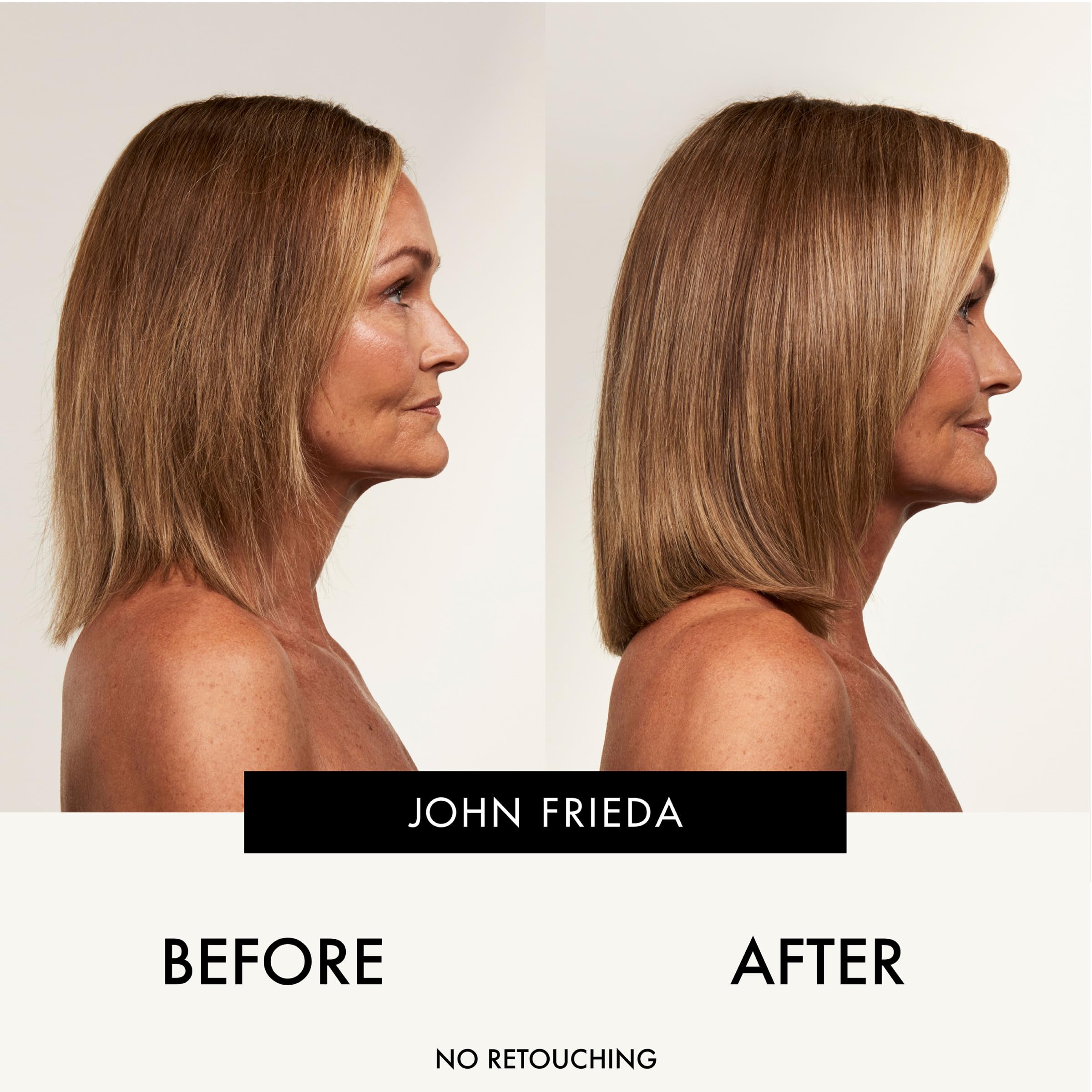 John Frieda ULTRAfiller+ vegan-friendly cruelty-free logo on packaging.