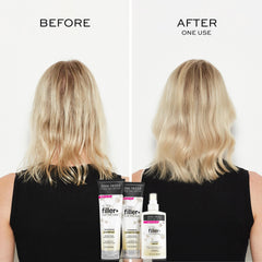 John Frieda ULTRAfiller+ shampoo beside conditioner for thicker results.
