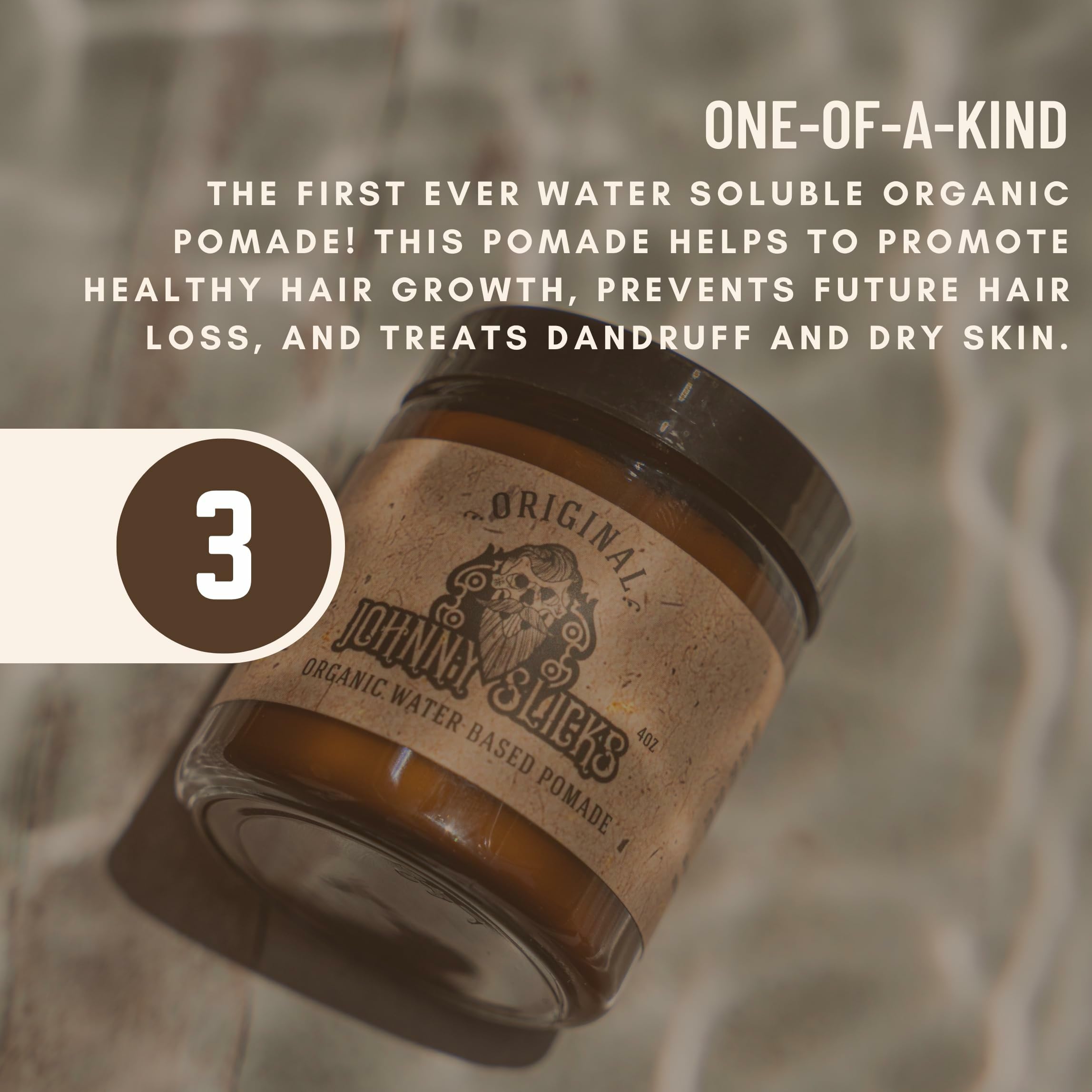 Hands applying pomade for quick styling with strong hold and no oily residue.