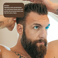 Johnny Slicks styling in progress with a comb for defined texture.