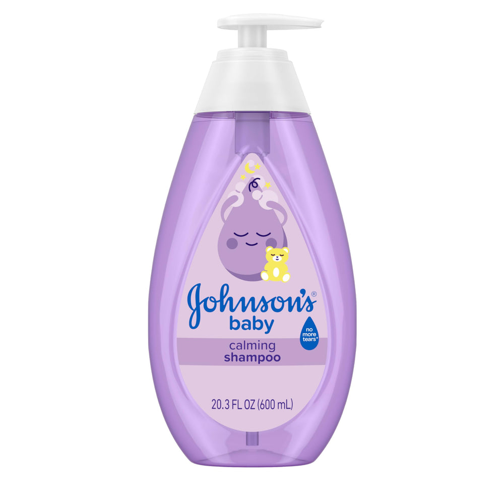 Johnson's Baby Calming Shampoo bottle for gentle cleansing of delicate hair