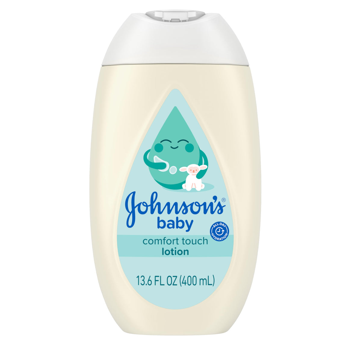 Johnson's Baby Comfort Touch face lotion bottle provides newborn hydration.