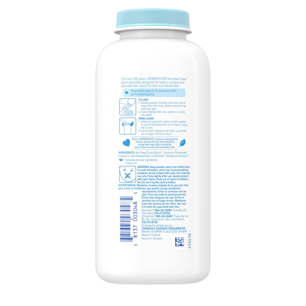 Gentle powder promotes soft baby skin after use