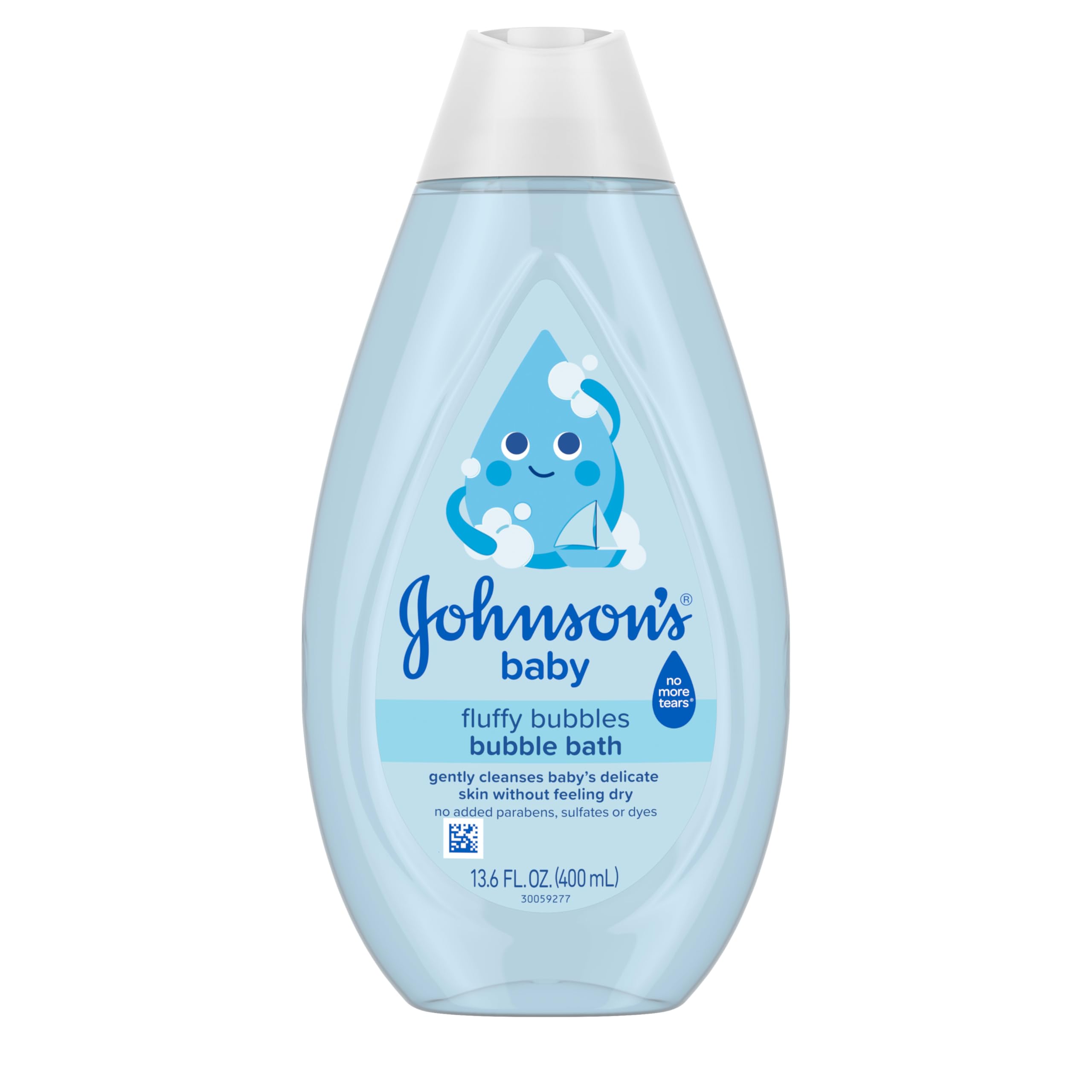 Johnson's Baby Fluffy Bubbles big bubbles for playful bath time and soft cleansing.