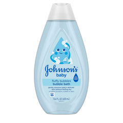 Johnson's Baby Fluffy Bubbles big bubbles for playful bath time and soft cleansing.