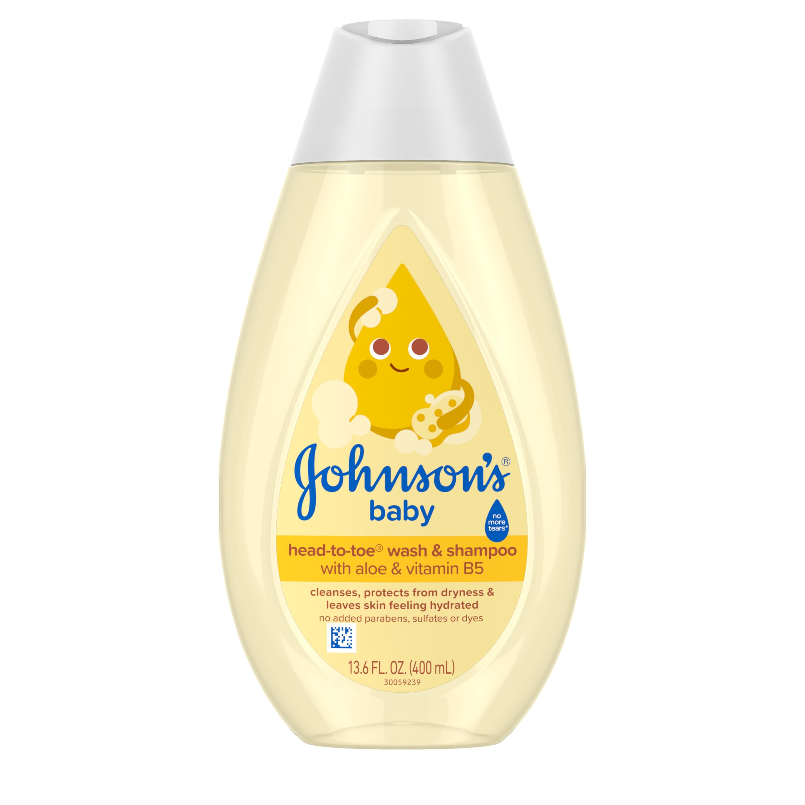 Johnson's Baby Head-To-Toe bottle pouring for gentle cleansing of delicate skin