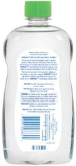 Johnson's Baby Oil with Aloe Vera detail highlights moisture for dry skin.