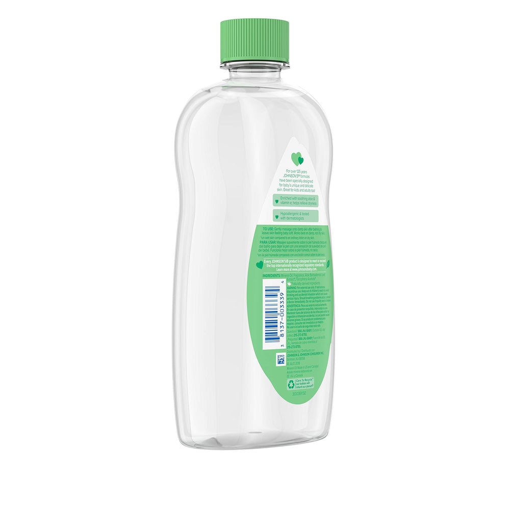 Johnson's Baby Oil absorbed quickly for gentle daily care.