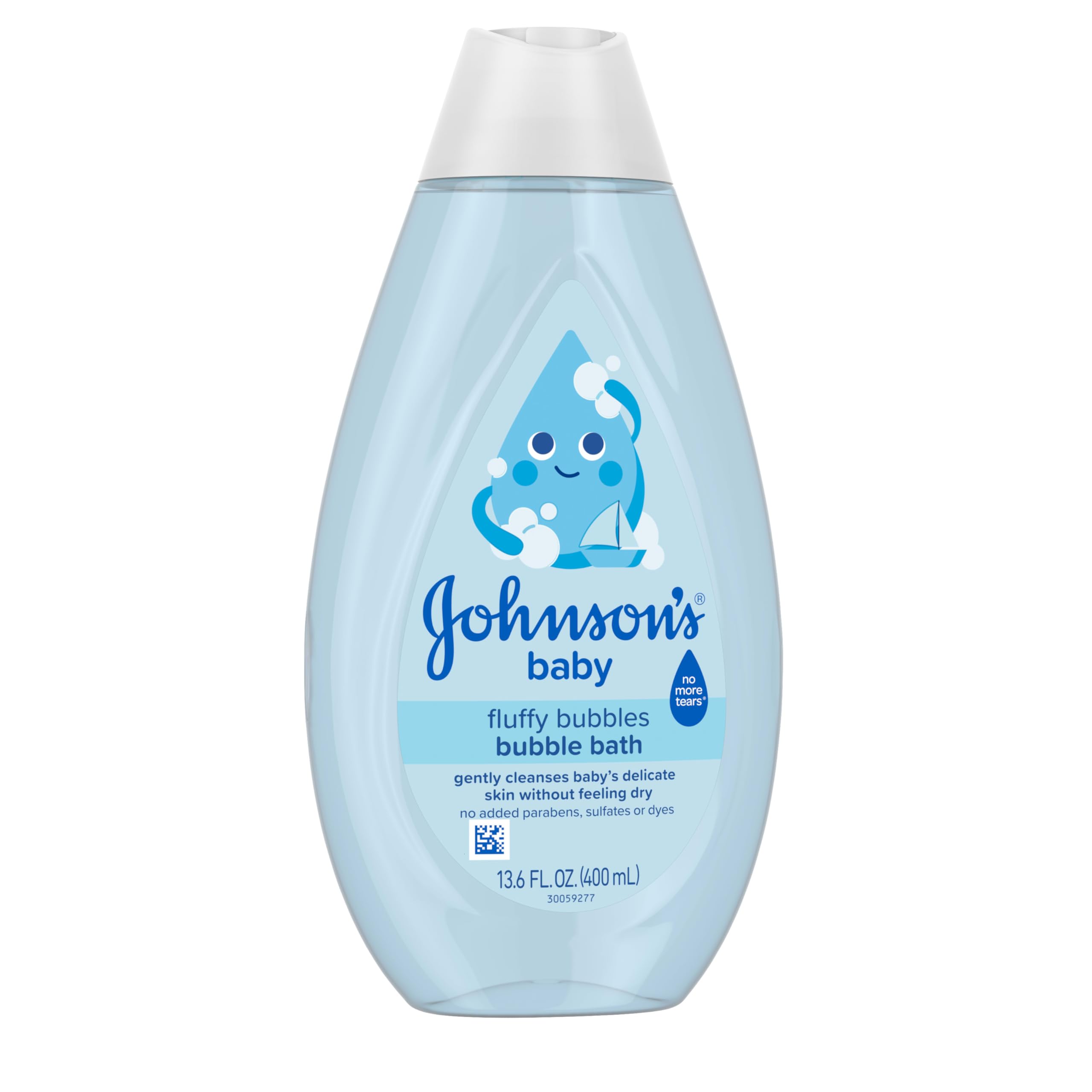 Johnson's Baby Fluffy Bubbles pediatrician-tested dermatologist-tested reassurance.