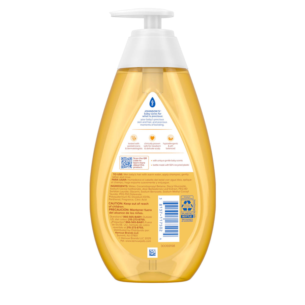 Parents using Johnson's Baby Shampoo in a family bath setting