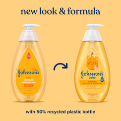 Closeup of tear-free application emphasizing eye-friendly formula