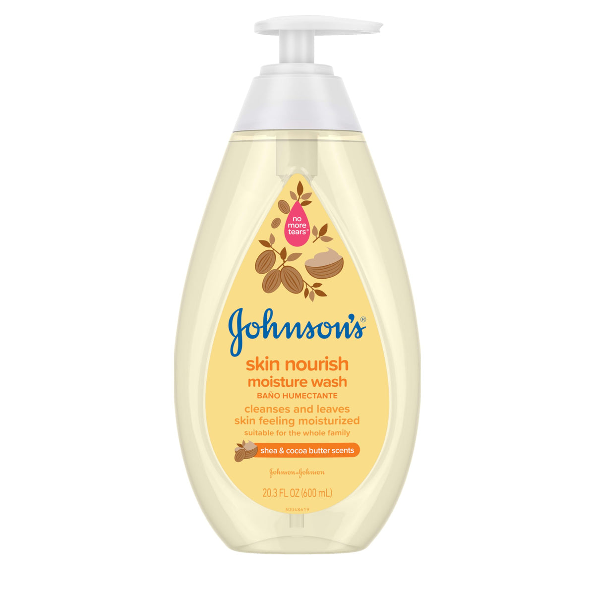Johnson's Baby Skin Nourish Moisture body wash bottle ready for gentle bath time