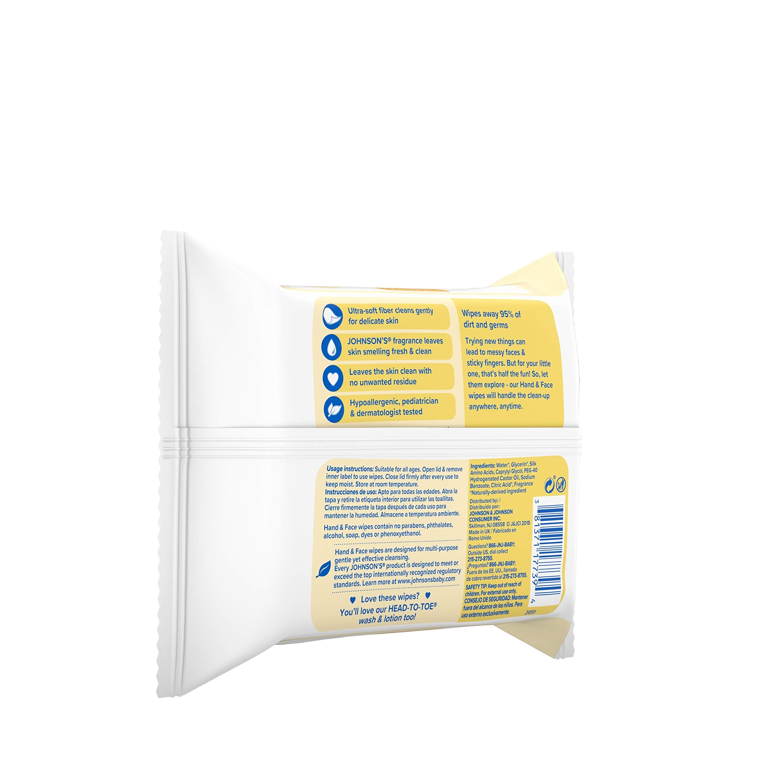 Johnson's Baby wipe texture close-up for gentle cleaning