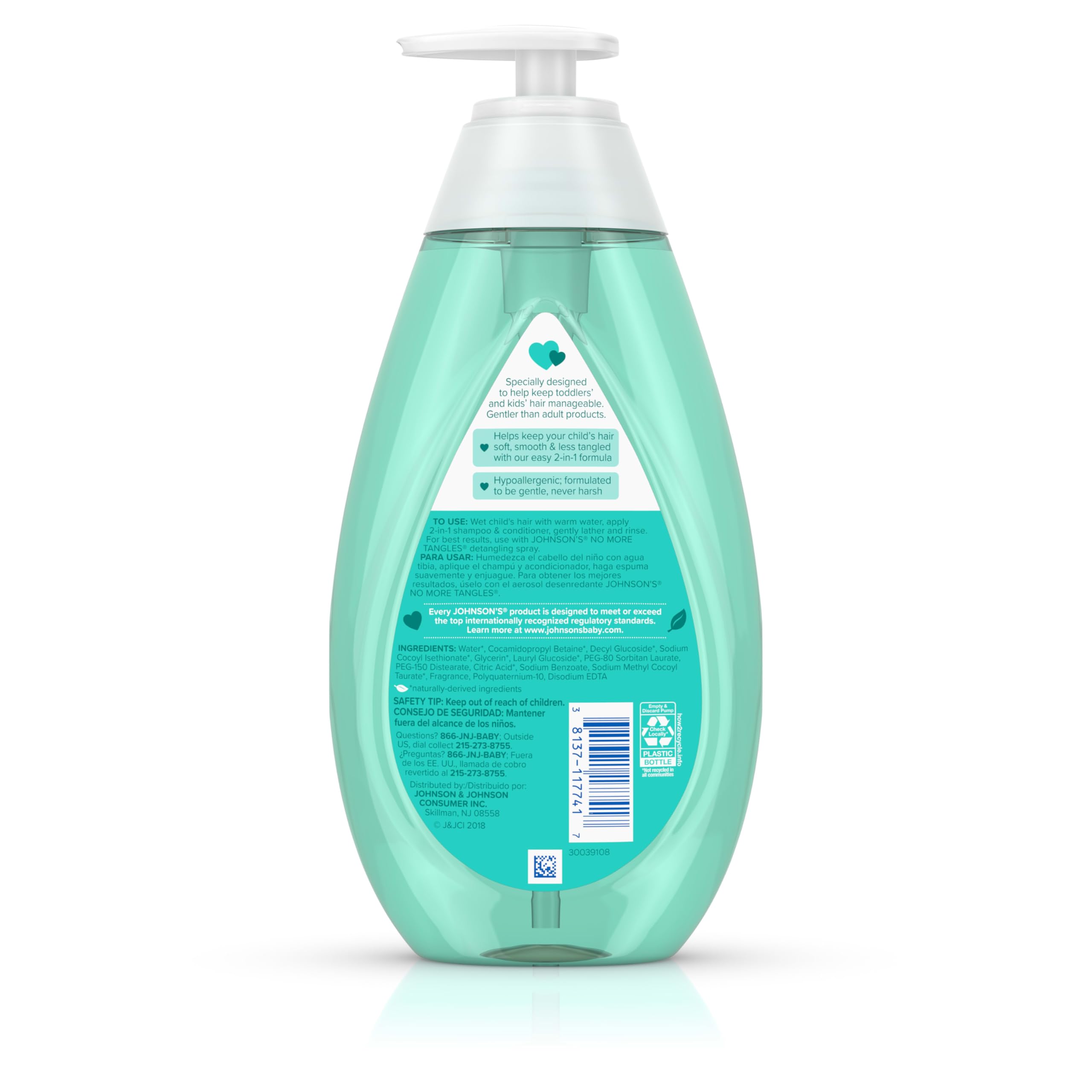 Bottle highlights parabens, sulfates, and dyes free claim.
