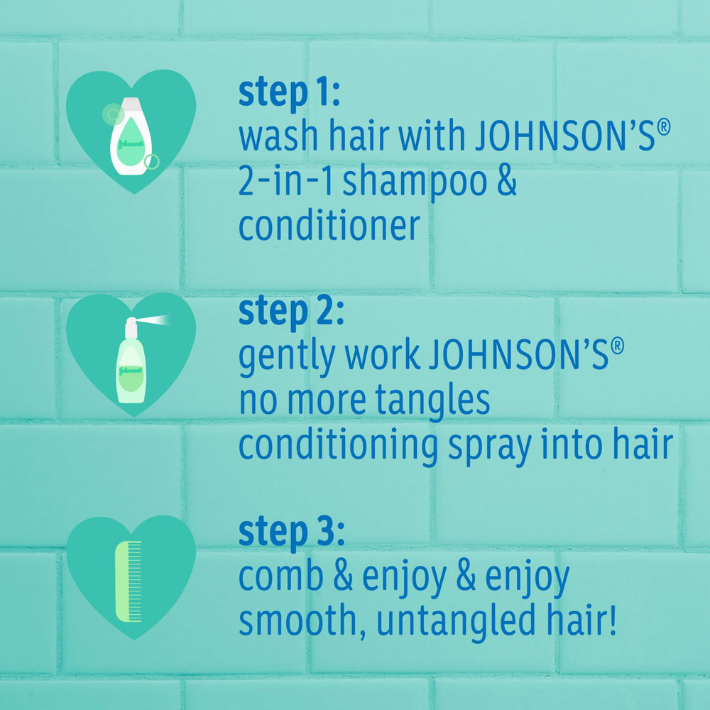 Tear-free formula visuals imply eye-friendly cleansing for children.