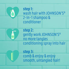 Tear-free formula visuals imply eye-friendly cleansing for children.