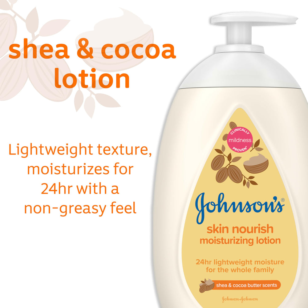 Johnson's Skin Nourish ingredients spotlight with shea and cocoa butter
