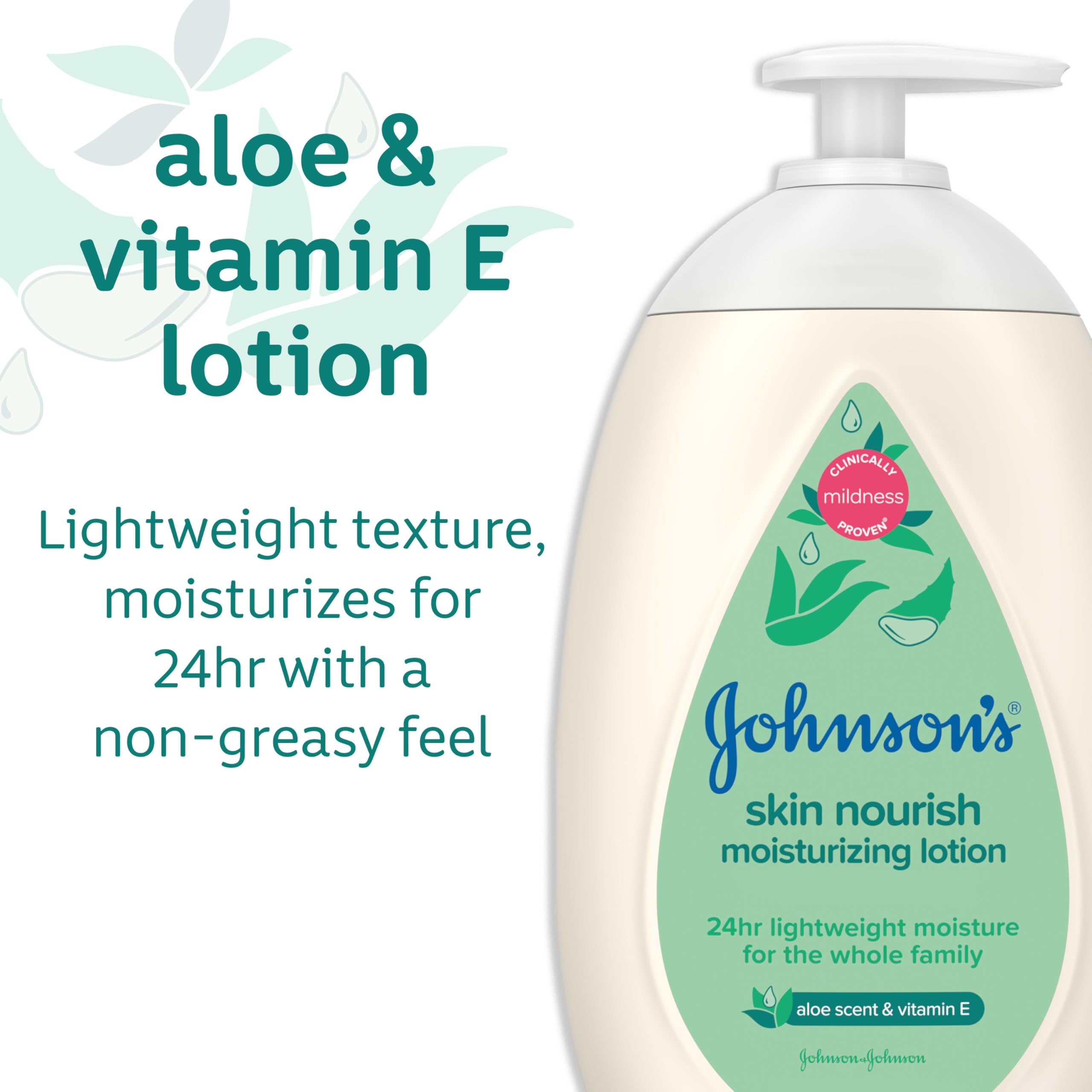 Johnson's Skin Nourish lotion being applied to the body for smooth hydration