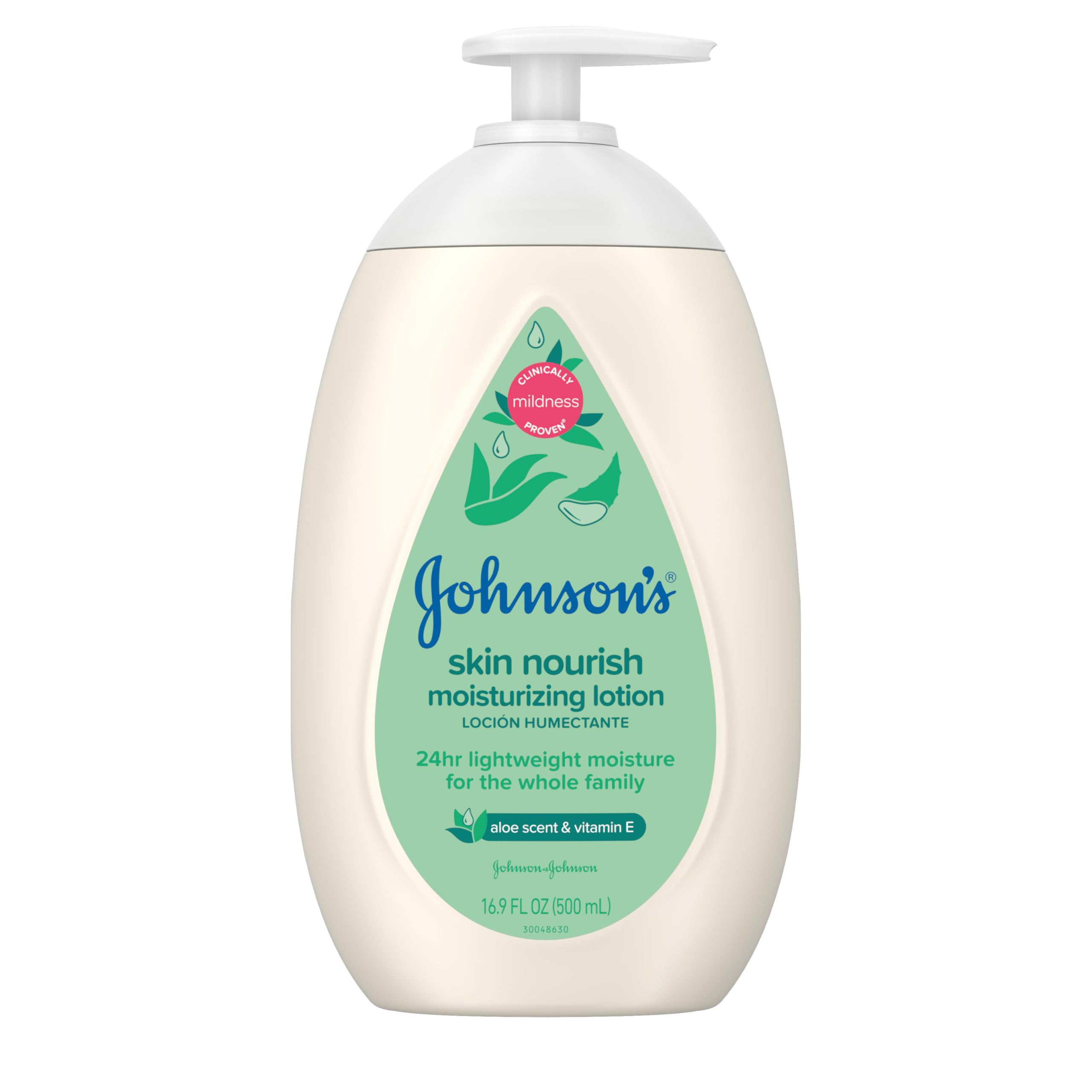 Johnson's Skin Nourish bottle pour for easy daily use