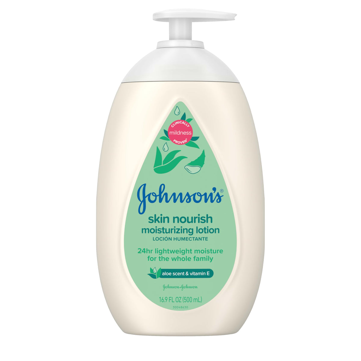 Johnson's Skin Nourish bottle pour for easy daily use