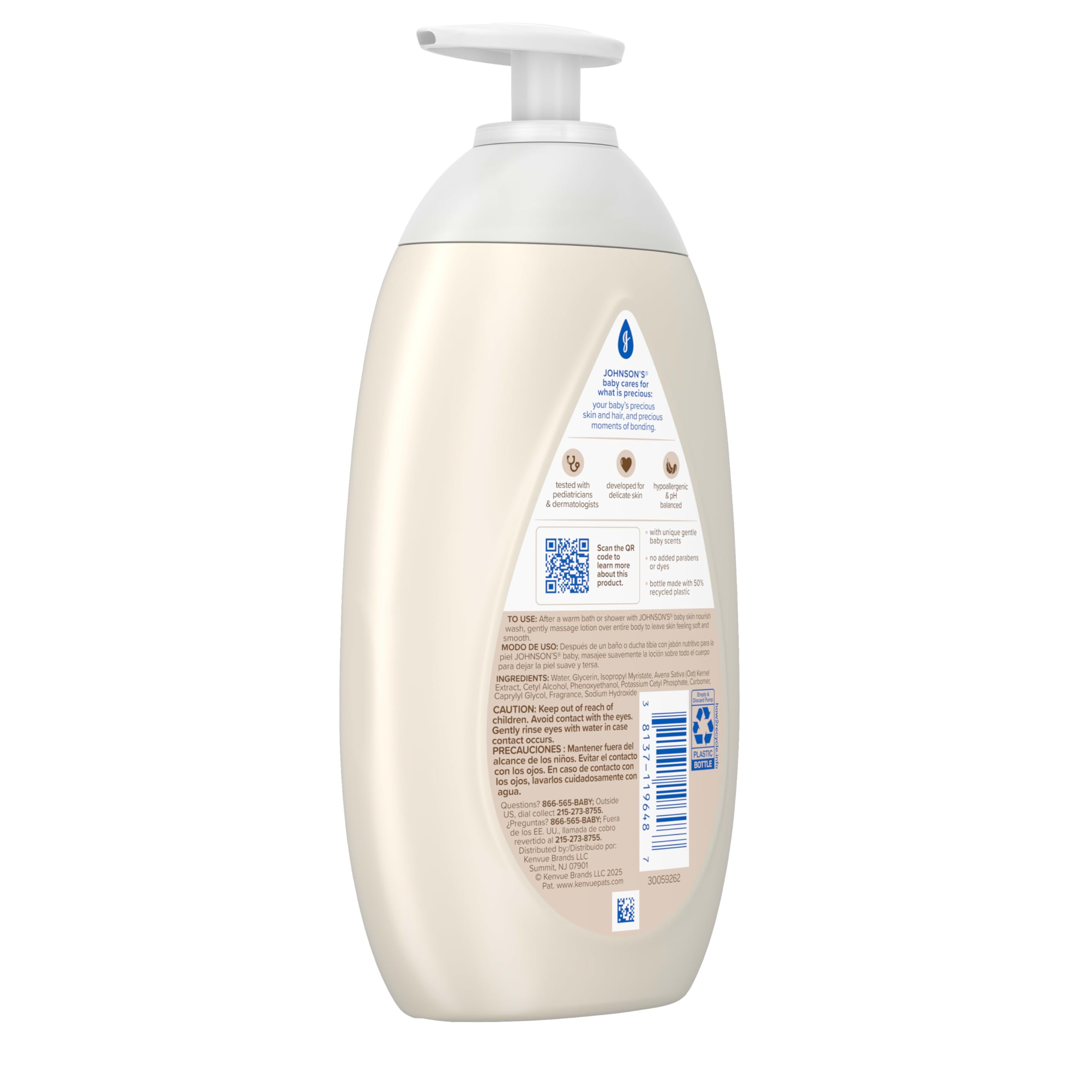 Johnson's Skin Nourishing Baby Lotion vanilla oat aroma fills the nursery.