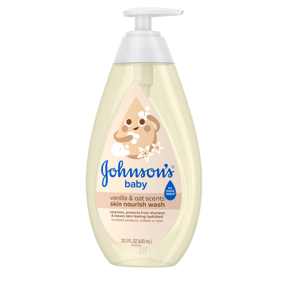 Johnson's Skin Nourishing Moisture dermatologist and pediatrician tested label